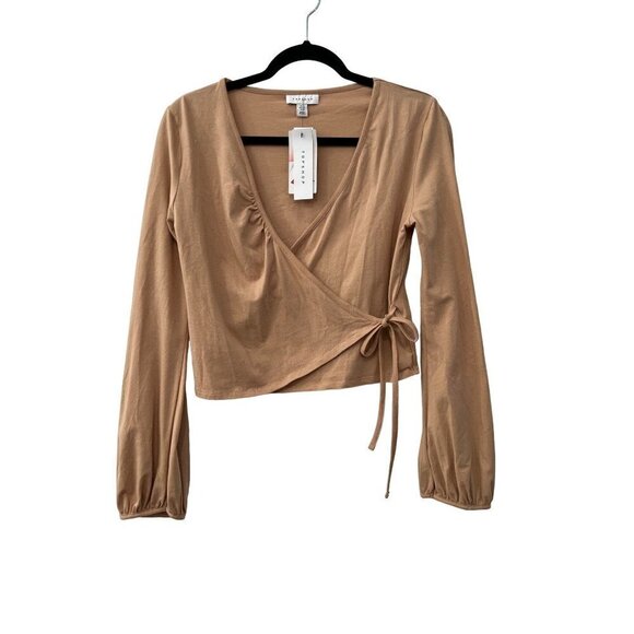 NWD TOPSHOP Size US10 Blush Pink Long Sleeve Ballet Wrap Top No.09A63TBLS - Picture 4 of 12